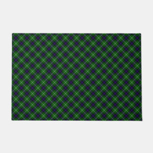 MacDonald tartan green blue plaid Doormat