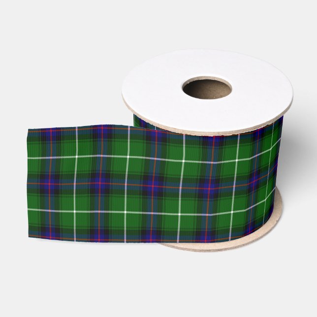 MacDonald tartan green blue plaid Grosgrain Ribbon (Spool)