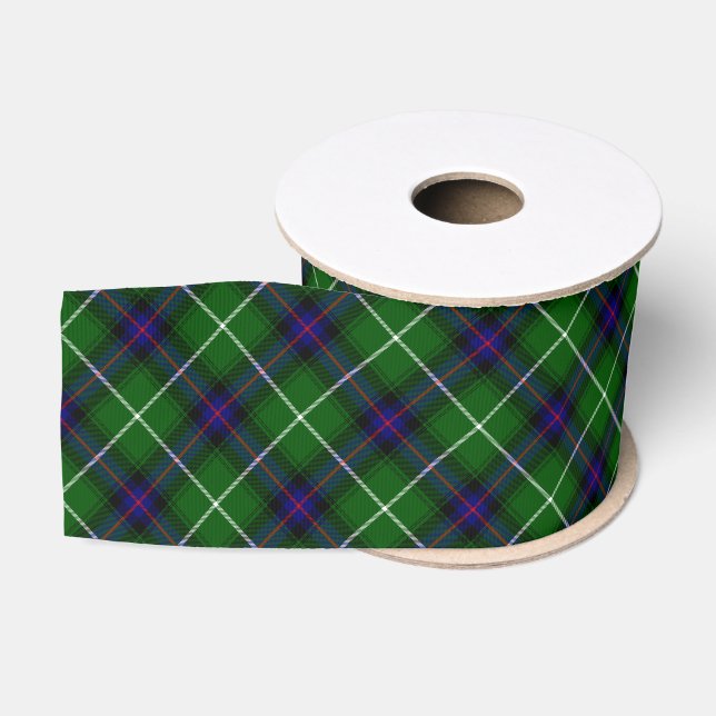 MacDonald tartan green blue plaid Grosgrain Ribbon (Spool)
