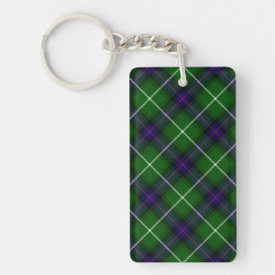MacDonald tartan green blue plaid Keychain
