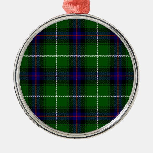 MacDonald tartan green blue plaid Metal Ornament (Front)