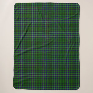 MacDonald tartan green blue plaid Sherpa Blanket