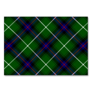 MacDonald tartan green blue plaid Table Number