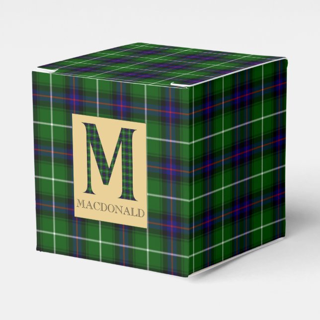 MacDonald Tartan Monogram M   Favor Box (Front Side)