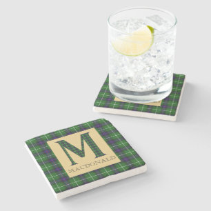 MacDonald Tartan Monogram M  Stone Coaster