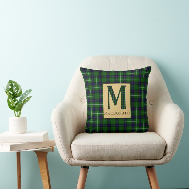 MacDonald Tartan Monogram M  Throw Pillow (Chair)