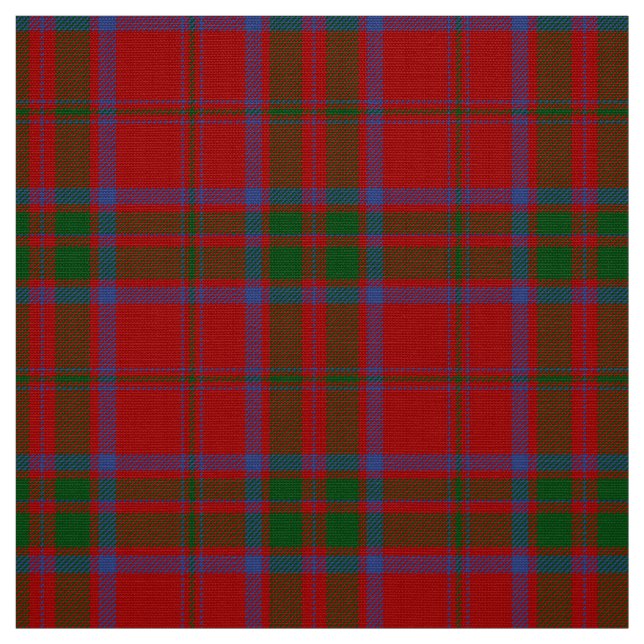 MacDonald Tartan Red, Green and Blue Plaid Fabric (Swatch)