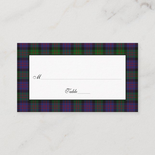 MacDonald Tartan Wedding Place Cards (Front)