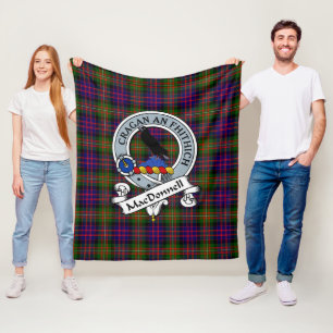 MacDonnell Of Glengarry Modern Clan Badge Tartan P Fleece Blanket