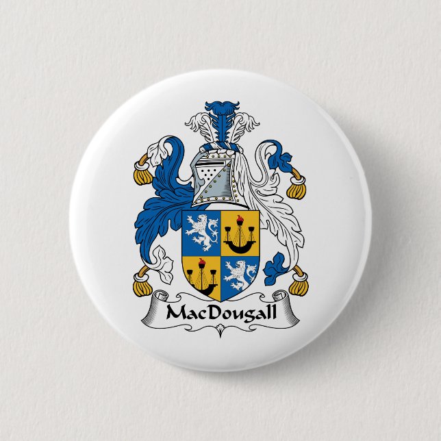 MacDougall Family Crest 2 Inch Round Button (Front)