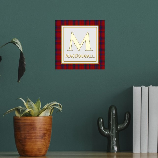 MacDougall Tartan Plaid Monogram Foil Prints (In Situ (Living Room 2))