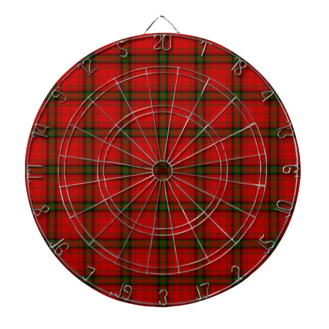 MacDougall tartan red green plaid Dartboard (Front)