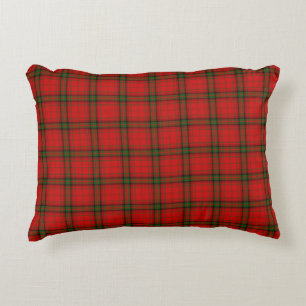 MacDougall tartan red green plaid Decorative Pillow