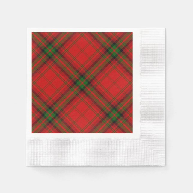 MacDougall tartan red green plaid Napkin (Front)