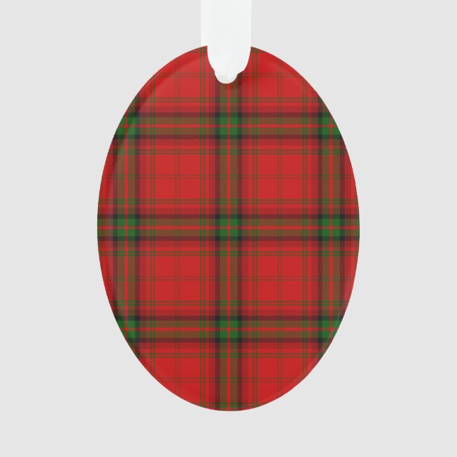MacDougall tartan red green plaid Ornament (Front)