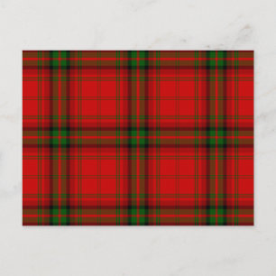 MacDougall tartan red green plaid Postcard
