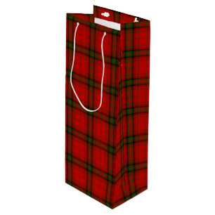 MacDougall tartan red green plaid Wine Gift Bag