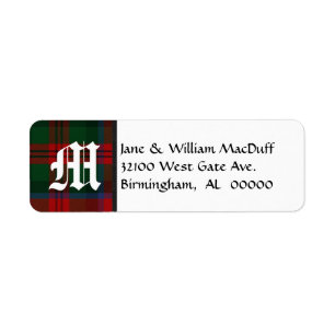 MacDuff Tartan Plaid Monogram Address Labels