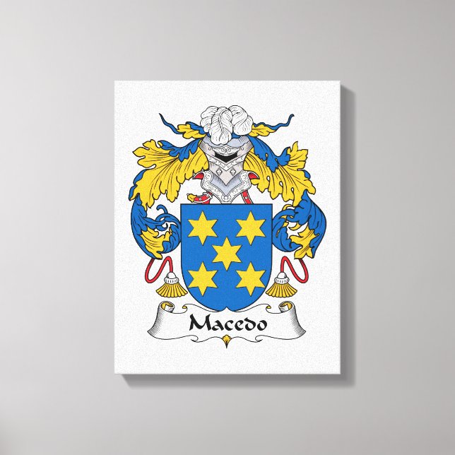 Macedo Family Crest Canvas Print (Front)