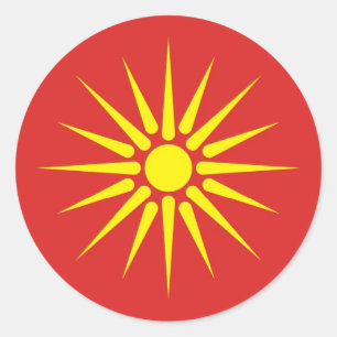 macedonia country old flag classic round sticker