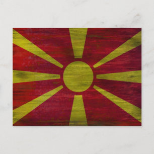 Macedonia distressed flag postcard