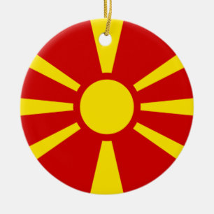 Macedonia Flag Ceramic Ornament