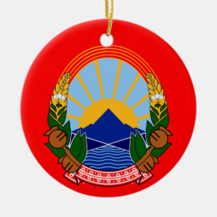 Macedonia Flag Christmas Ornament