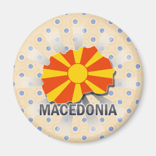 Macedonia Flag Map 2.0 Magnet