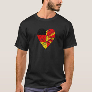 Macedonia Germany Heart German Flag Macedonian Fla T-Shirt