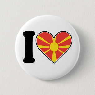 Macedonia Heart Flag 2 Inch Round Button
