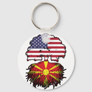 Macedonia Macedonian American USA United States Keychain