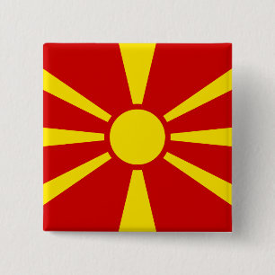 Macedonia (Macedonian) Flag 2 Inch Square Button