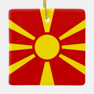 Macedonia (Macedonian) Flag Ceramic Ornament