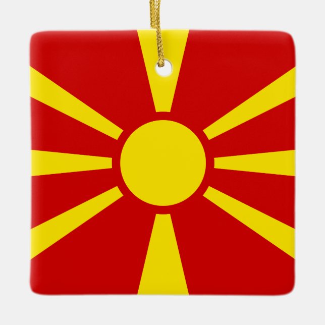 Macedonia (Macedonian) Flag  Ceramic Ornament (Front)