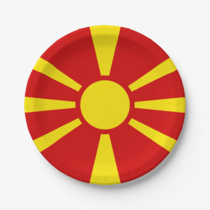 Macedonia (Macedonian) Flag Paper Plate