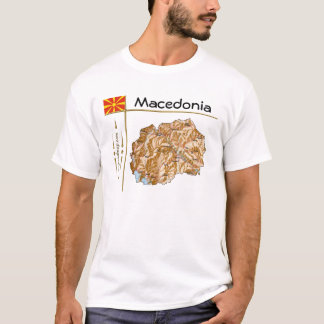 Macedonia Map + Flag + Title T-Shirt