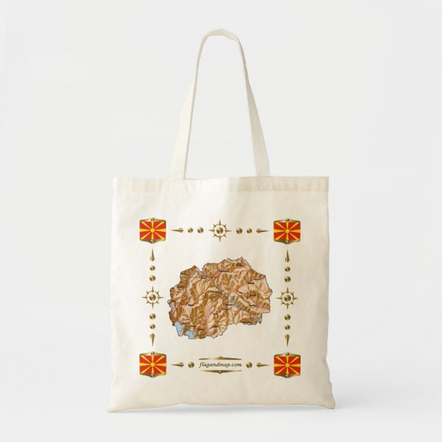 Macedonia Map + Flags Bag (Front)