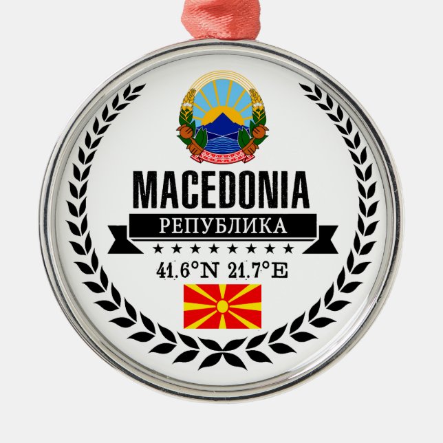 Macedonia Metal Ornament (Front)