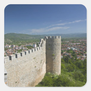 MACEDONIA, Ohrid. Car Samoil's Castle / Square Sticker