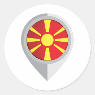 Macedonia Pin Location Flag Classic Round Sticker