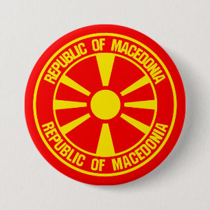 Macedonia Round Emblem 3 Inch Round Button