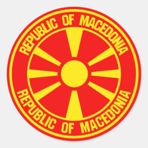 Macedonia Round Emblem Classic Round Sticker