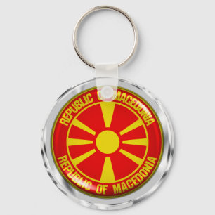 Macedonia Round Emblem Keychain