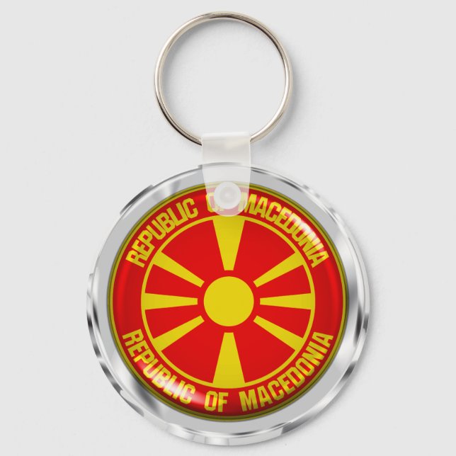 Macedonia Round Emblem Keychain (Front)