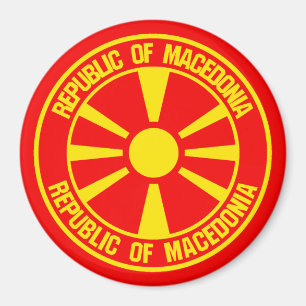 Macedonia Round Emblem Magnet
