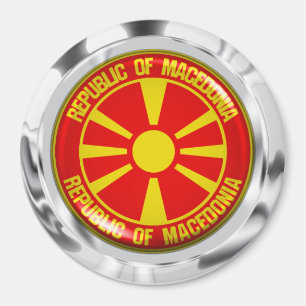 Macedonia Round Emblem Magnet