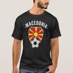 Macedonia Soccer Flag Football Macedonian Pride Ro T-Shirt