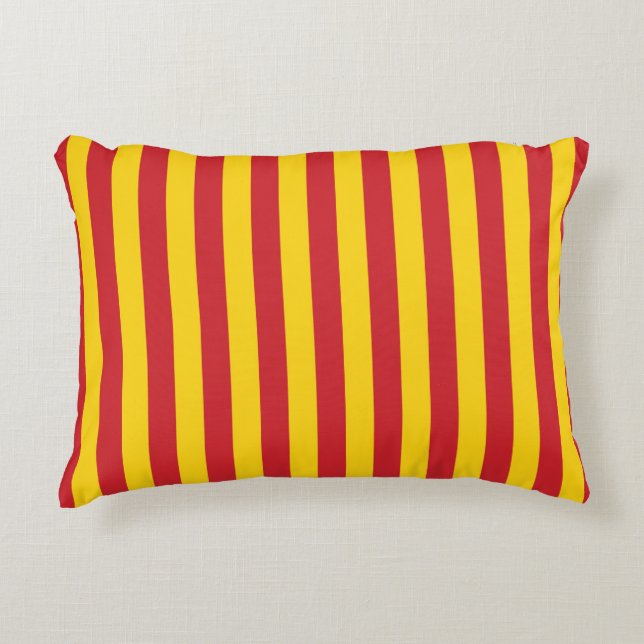 Macedonia Vietnam flag stripes country red green p Accent Pillow (Front)