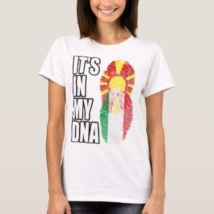 Macedonian And Italian Mix Heritage DNA Flag T-Shirt