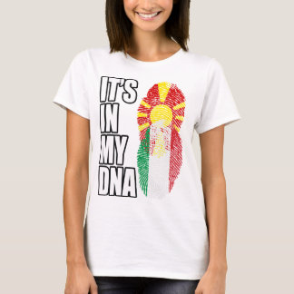Macedonian And Italian Mix Heritage DNA Flag T-Shirt